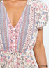 Vestido corto bohemio con cuello en V y estampado de primavera y verano Grace